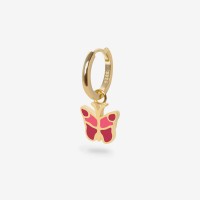 Vorschau: Butterfly Pink - Single Ohrring - 18k vergoldet
