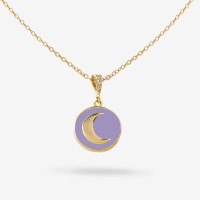 Vorschau: Gold Purple Bloom Cosmic Sparkle Necklace - Halsketten - 18k vergoldet