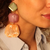 Vorschau: Mint Lilac Orange Earrings Lyra - Ohrringe - 18k vergoldet