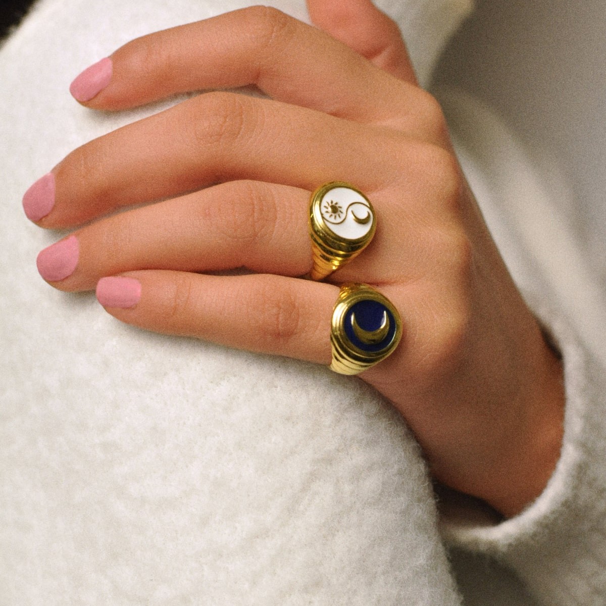 Gold Blue Moonchild Ring - Ringe - 18k vergoldet