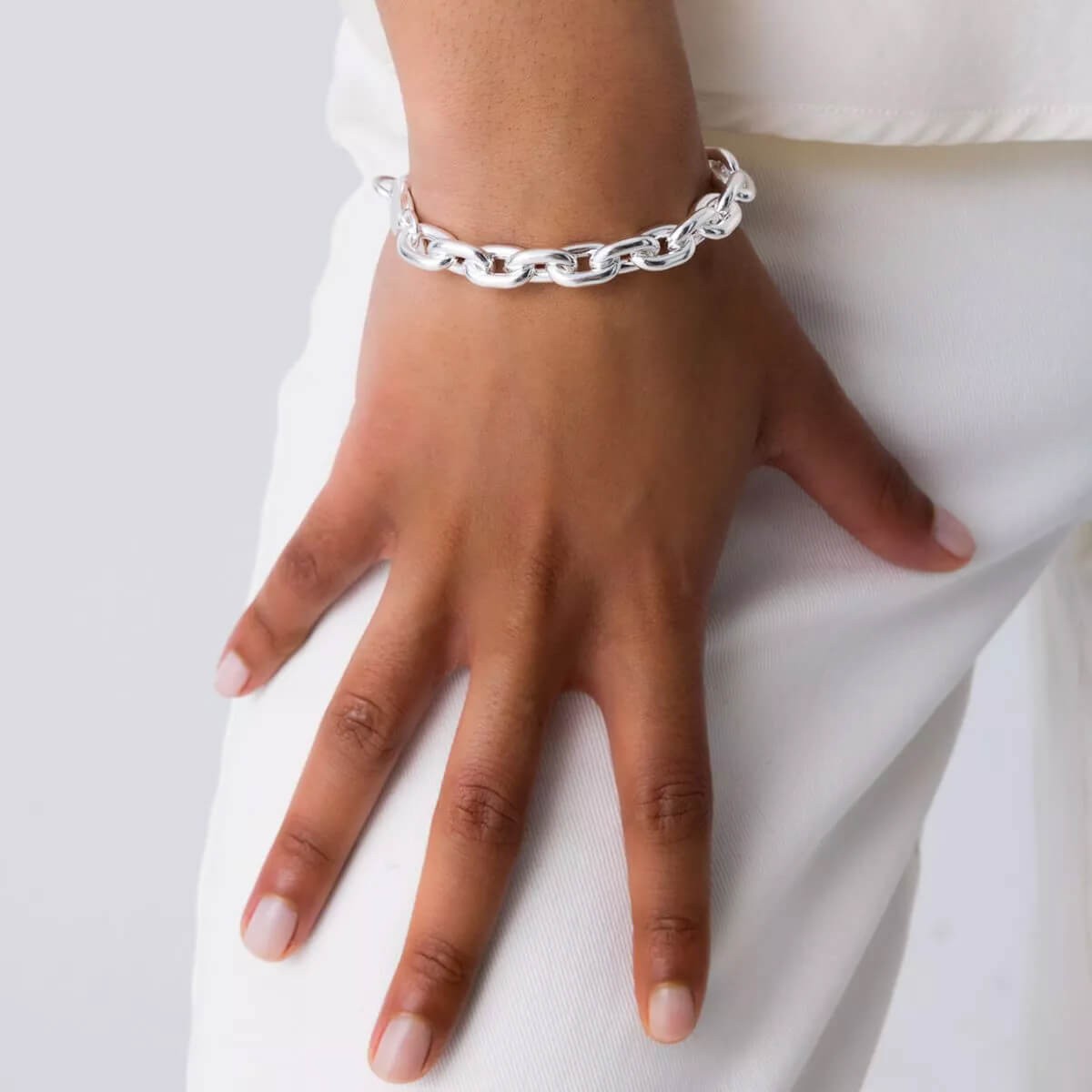 Chunky Bracelet 17 cm - Armbänder - Silber