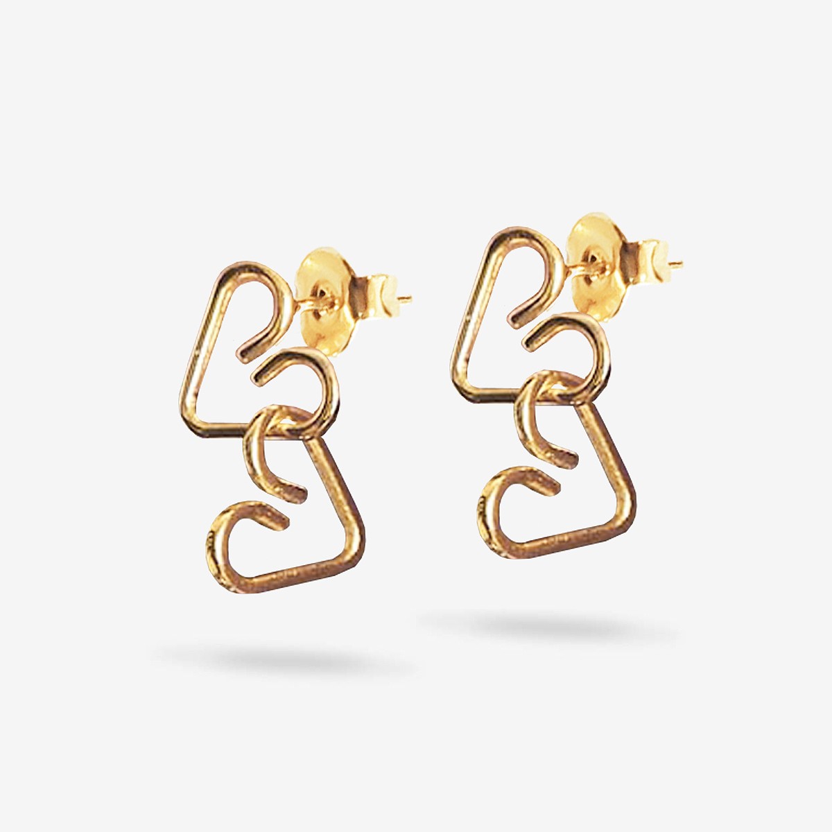 Intertwined Hearts Earrings - Ohrhänger - 18k vergoldet