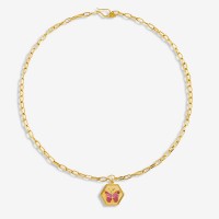 Vorschau: Fire Butterfly Pink - Halskette - 18k vergoldet