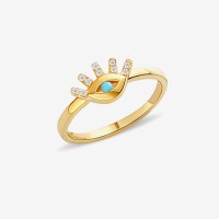 Vorschau: Turquoise Diamond Evil Eye - Ring - 14k Gold