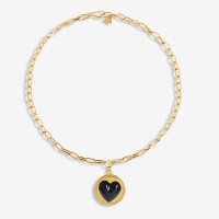 Vorschau: Heart Black - Halskette - 18k vergoldet