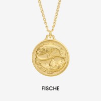 Vorschau: Zodiac Pisces Medallion Gold - Halsketten - 18k vergoldet