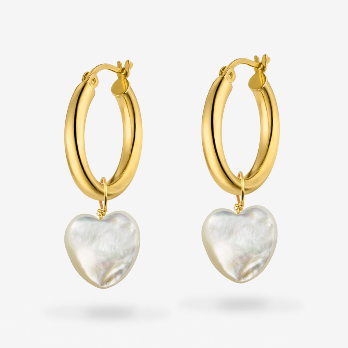 Heart hoops – Creolen – 18k vergoldet