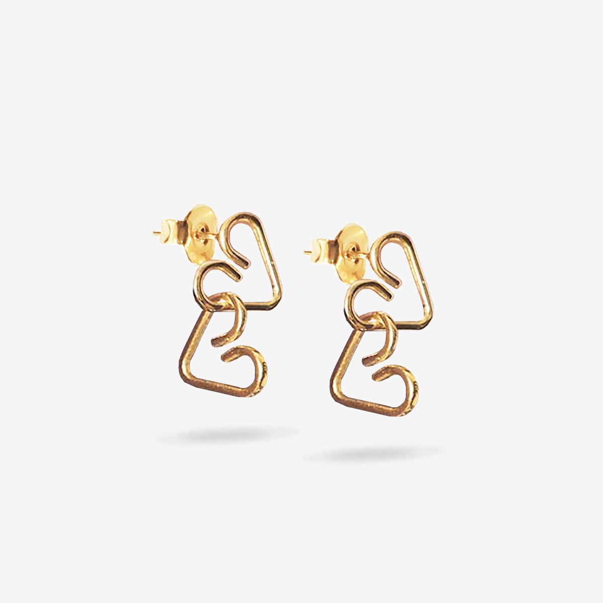 Intertwined Hearts Earrings - Ohrhänger - 18k vergoldet