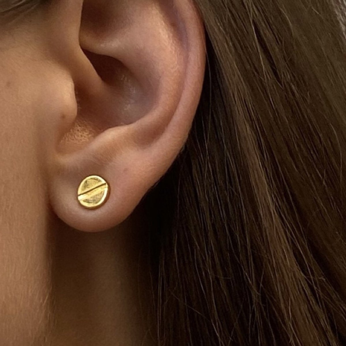 Mini Signet Earrings - Ohrstecker - 18k vergoldet