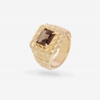 Vorschau: Mrs. Green Smoky Quartz - Ring - 24k vergoldet