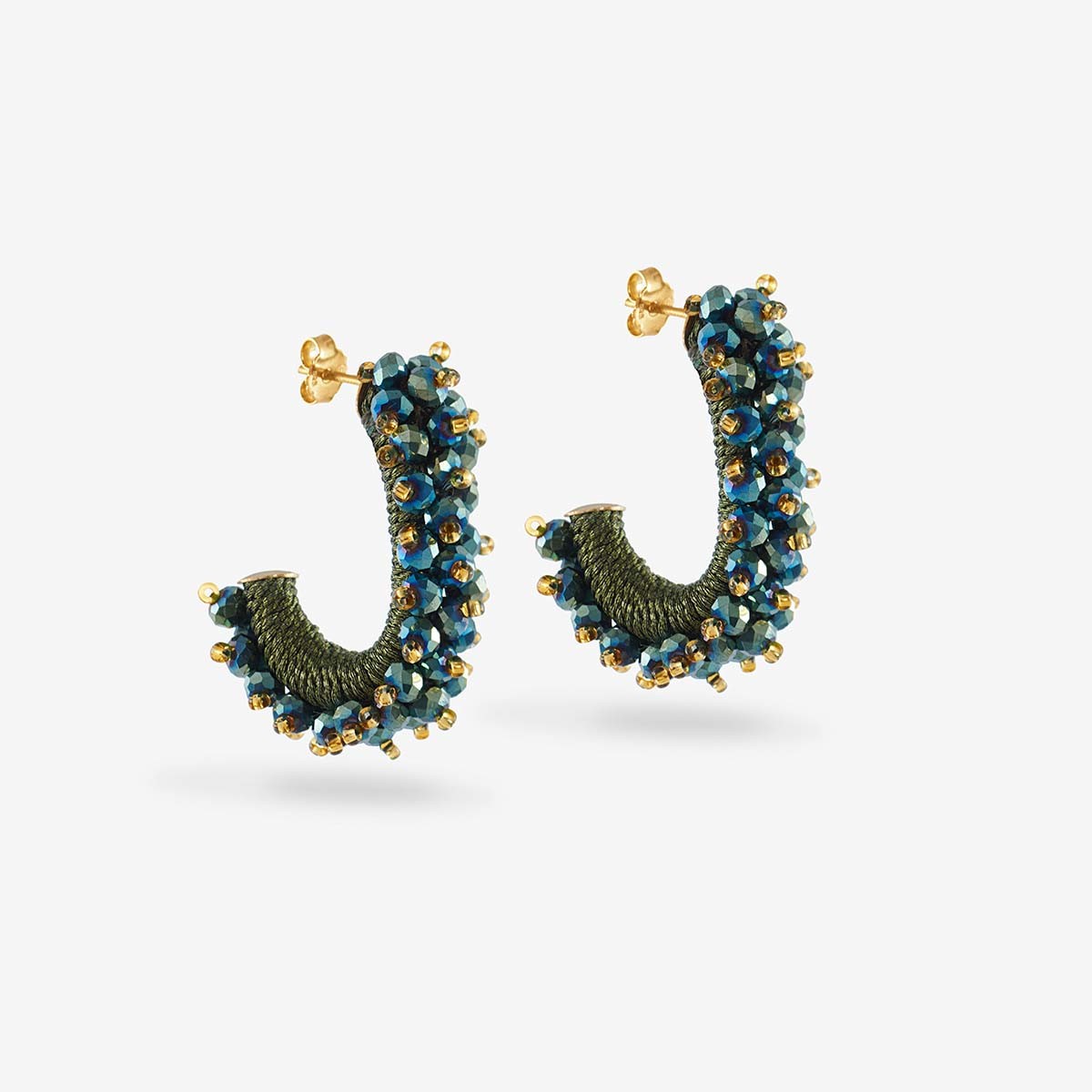 Urchin Drop Green - Creolen - 18k vergoldet