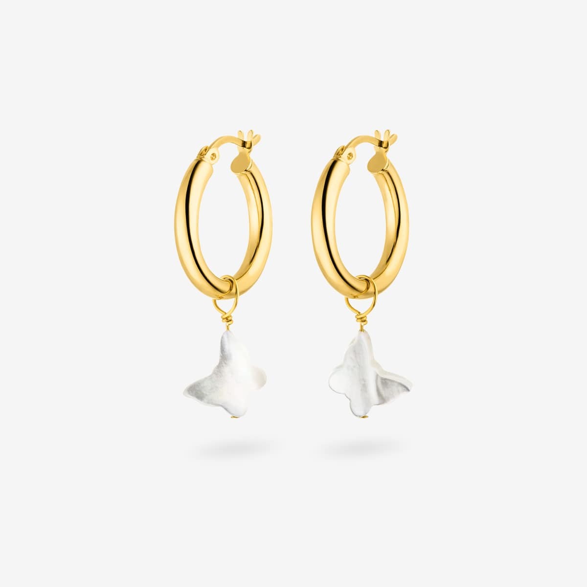 Butterfly Hoops - Creolen - 18k vergoldet