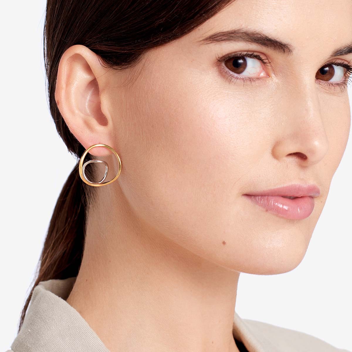 Soley two tone earrings - Ohrhänger - 18k vergoldet