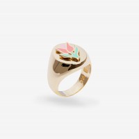 Vorschau: Tulip Pink - Ring - 18k vergoldet
