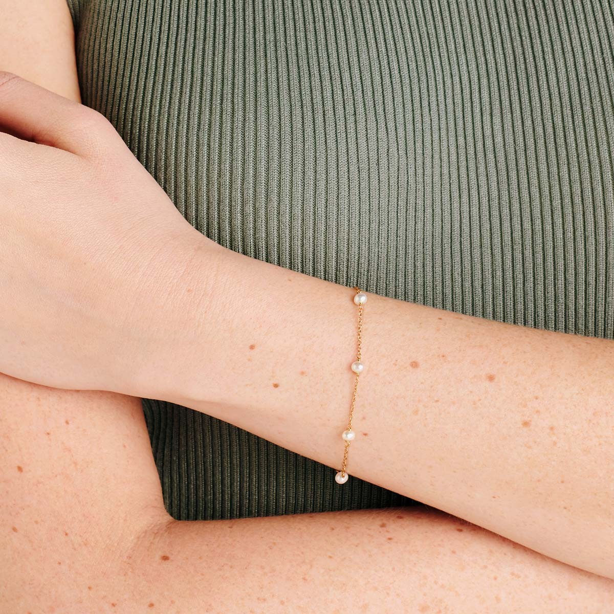 Romi - Perlenarmband - Silber