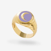 Vorschau: Gold Purple Bloom Moonchild - Ringe - 18k vergoldet