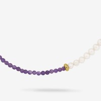 Vorschau: Pearl x Amethyst Chain - Halsketten - 18k vergoldet