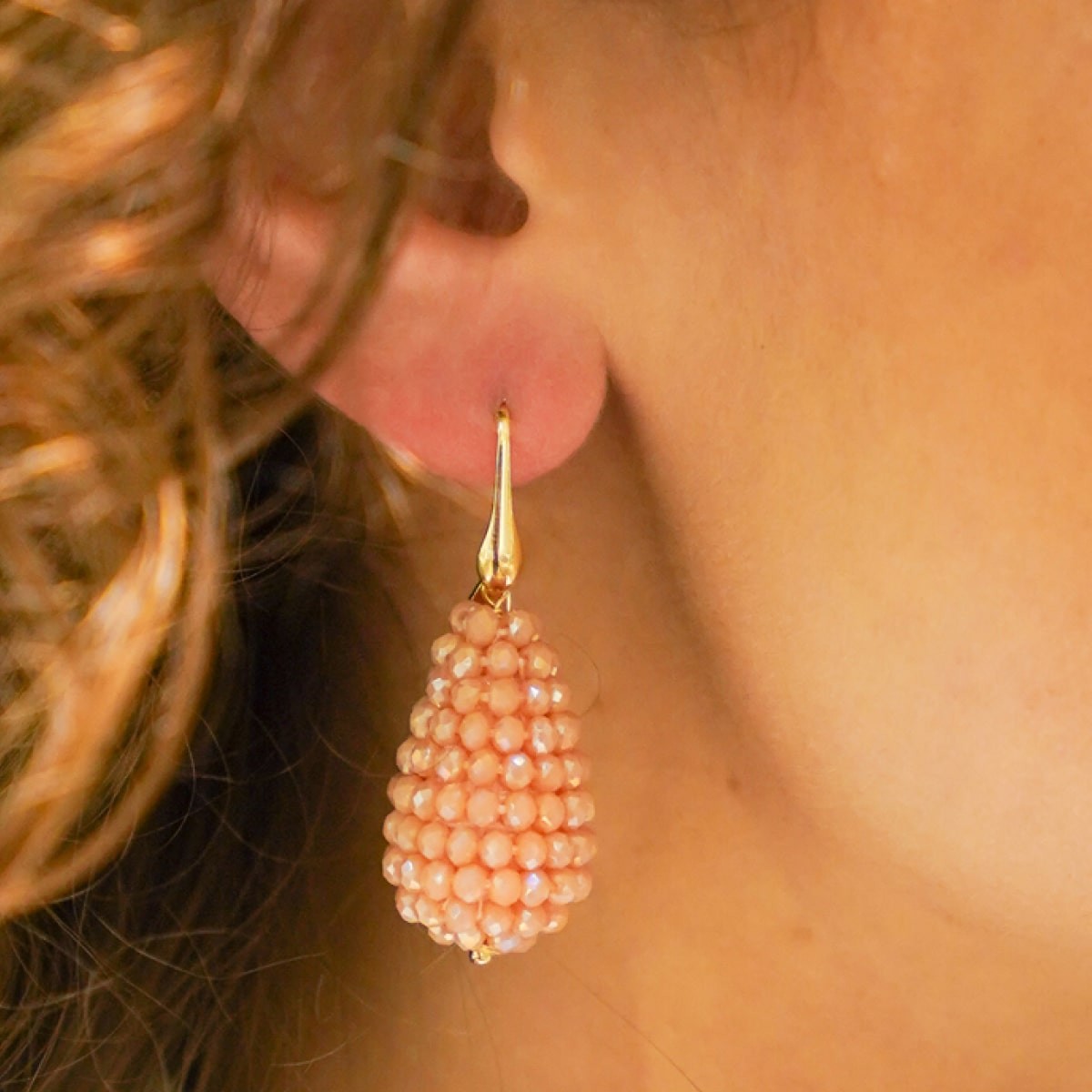 Orange Earrings Amy Cone S - Ohrringe - 18k vergoldet