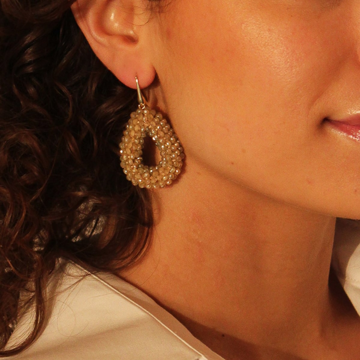 Soft Champagne Drop Glassberry S Earrings - Ohrhänger - 18k vergoldet