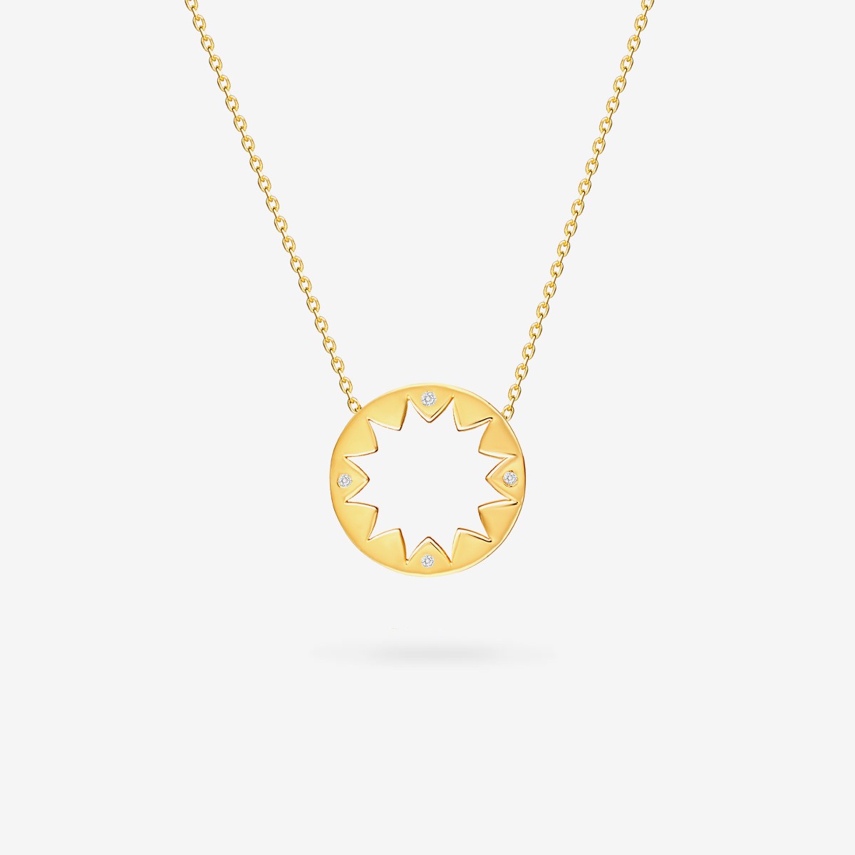 Diamond Sun - Halskette - 14k Gold