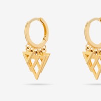 Vorschau: Triangle Charm - Creolen - 14k Gold