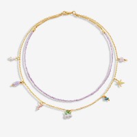 Vorschau: Ying Yang Necklace - Halskette - Lila - 18k vergoldet