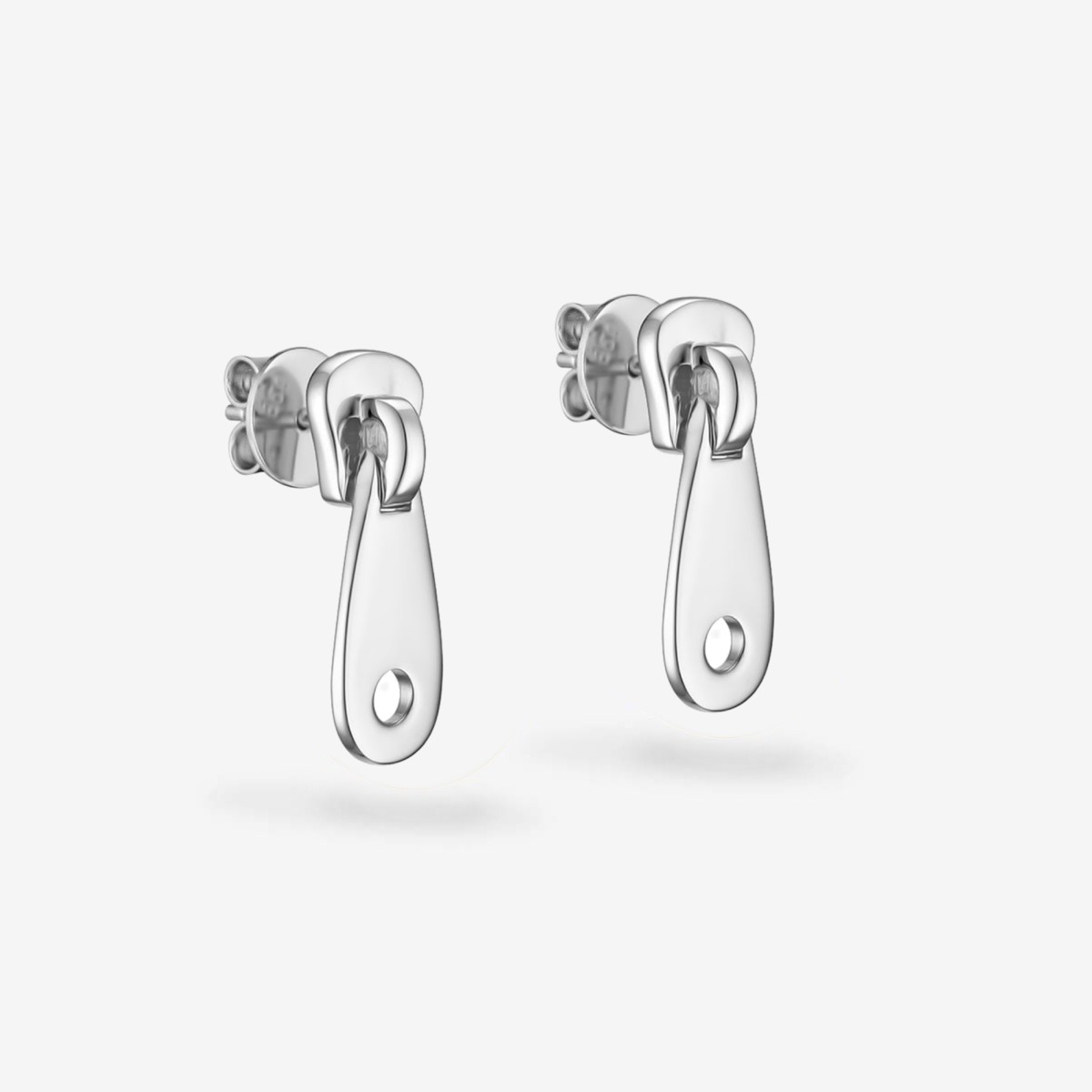 Essential Zip Earrings White - Ohrstecker - Silber