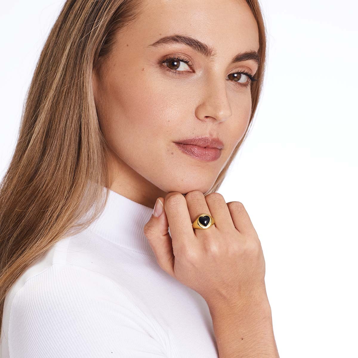 Heart Black - Ringe - 18k vergoldet