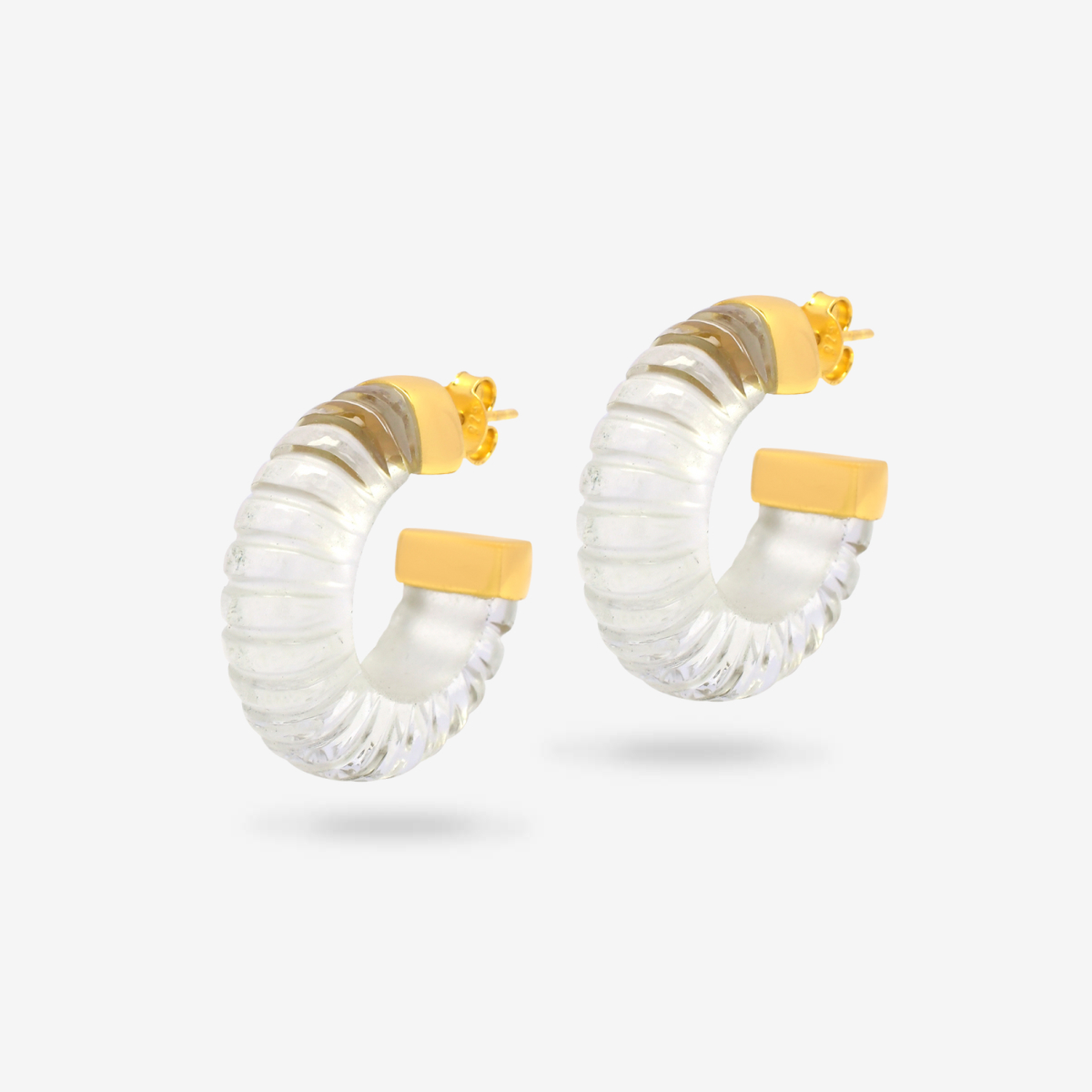 Esme Earrings Clear – Creolen – 22k vergoldet