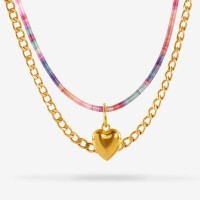 Vorschau: No War Necklace - Halsketten - Multicolor - 18k vergoldet