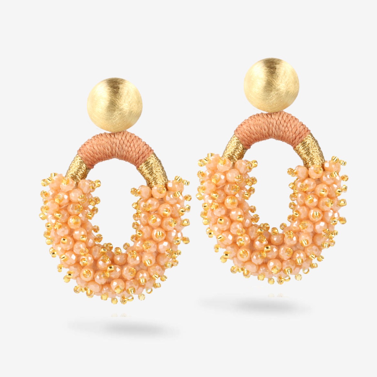 Orange Earrings Eve Oval M - Ohrhänger - 18k vergoldet