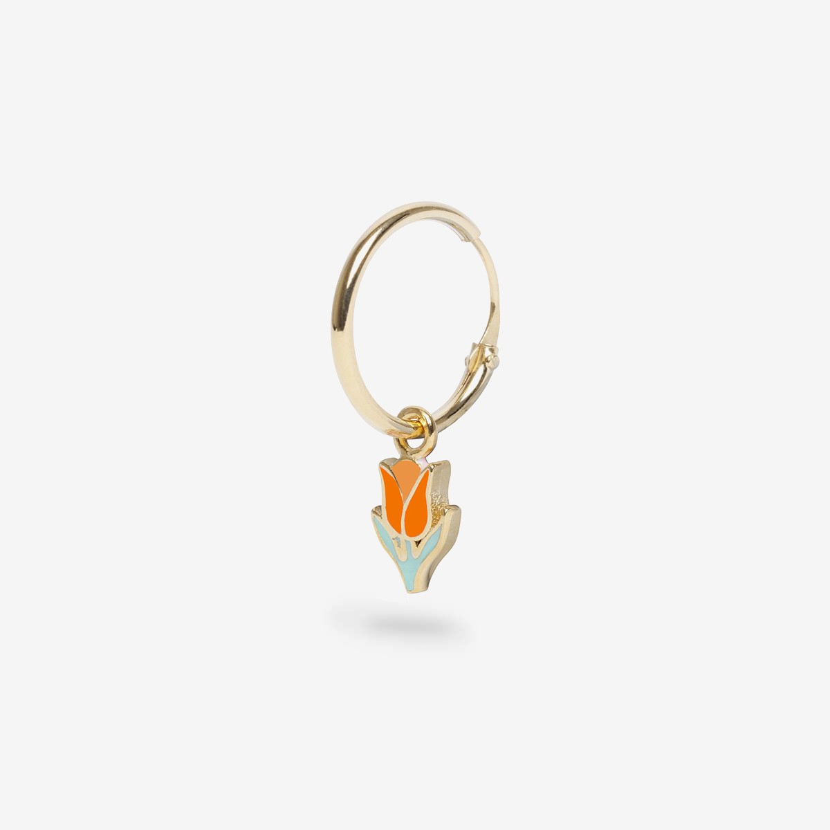 Tulip Orange - Single Ohrhänger - 18k vergoldet