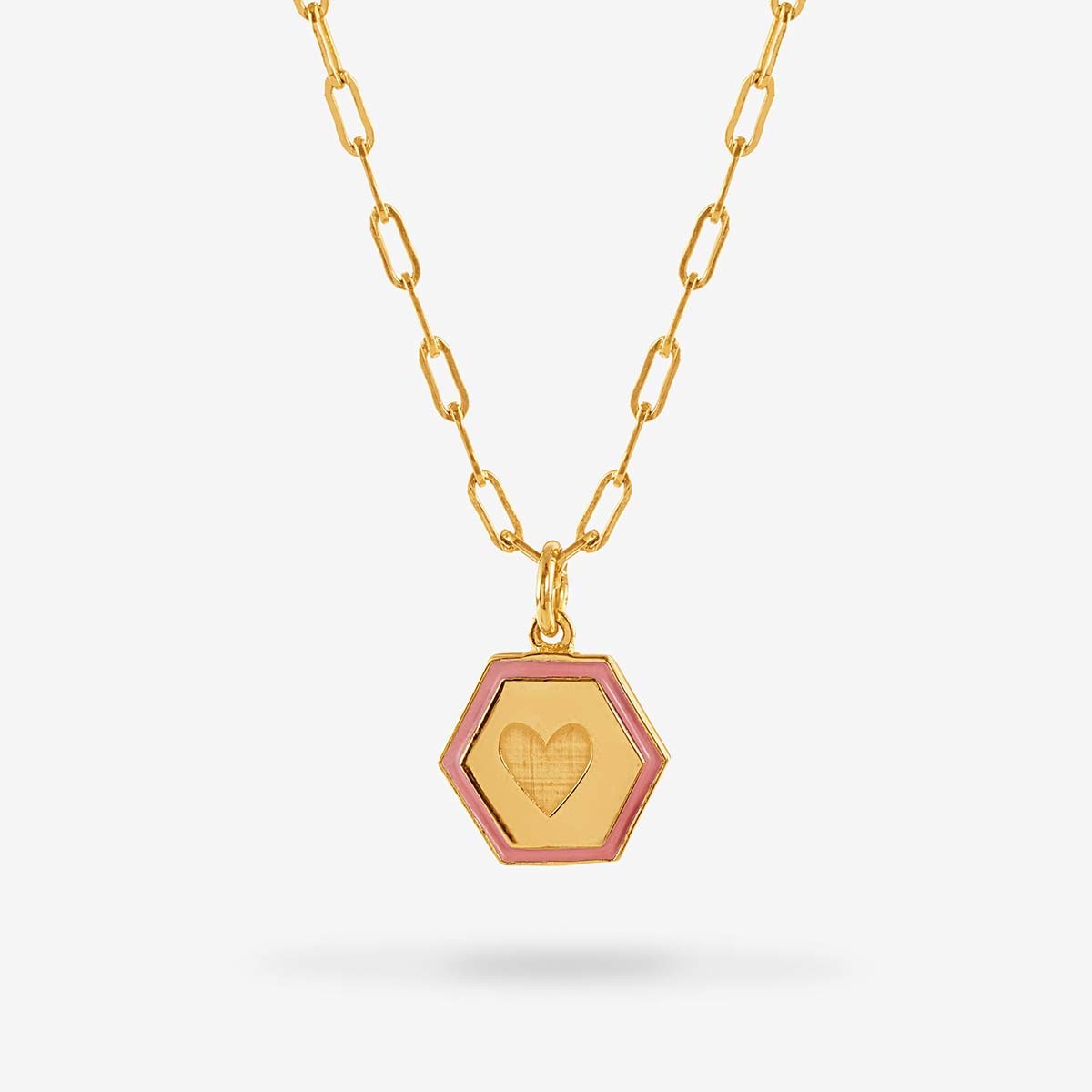 Tarot Heart Necklace - Halsketten - Rosa - 18k vergoldet