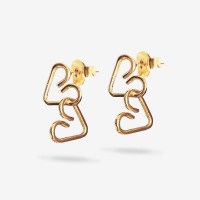 Vorschau: Intertwined Hearts Earrings - Ohrhänger - 18k vergoldet