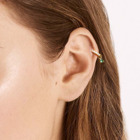 Vorschau: Crystal Green - Ohrringanhänger - 18k vergoldet