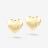 Vorschau: Stud Earrings Brushed Heart - Ohrringe - 18k vergoldet