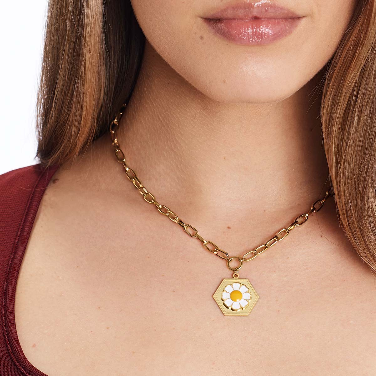 Daisy White - Halskette - 18k vergoldet