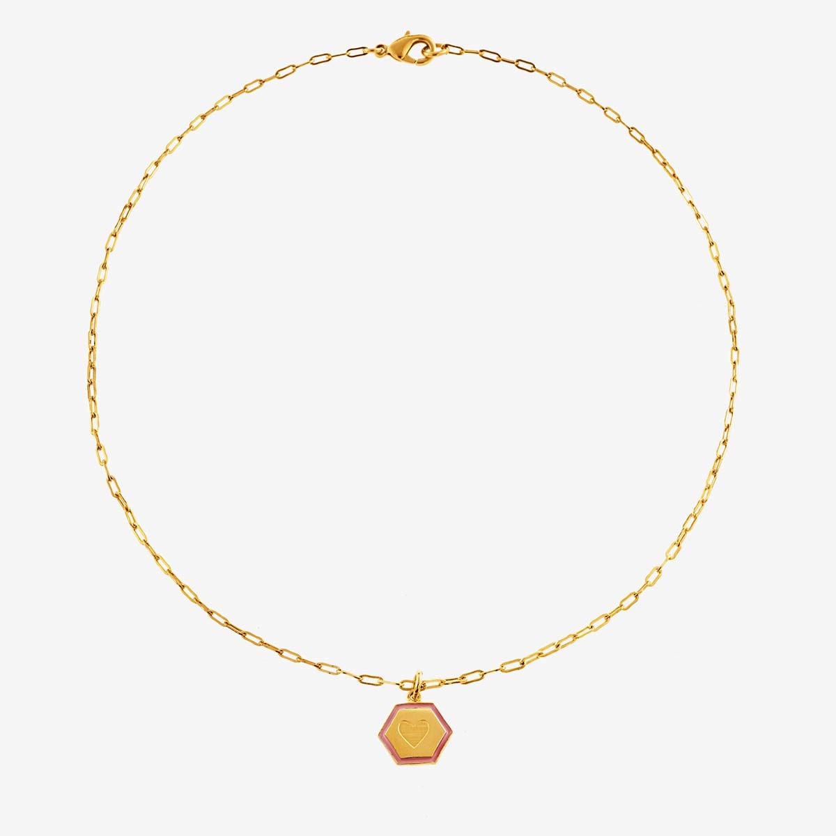 Tarot Heart Necklace - Halsketten - Rosa - 18k vergoldet