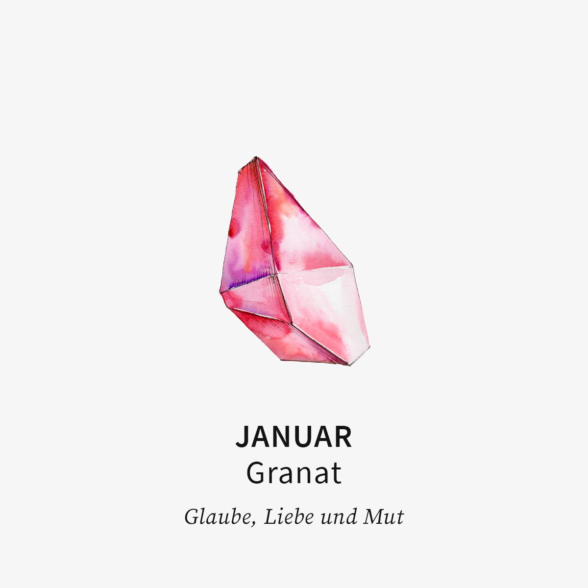 Birthstone January - Halsketten - 18k vergoldet