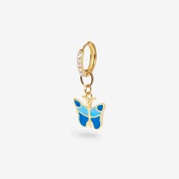 Vorschau: Butterfly Big - Single Ohrring - 18k vergoldet