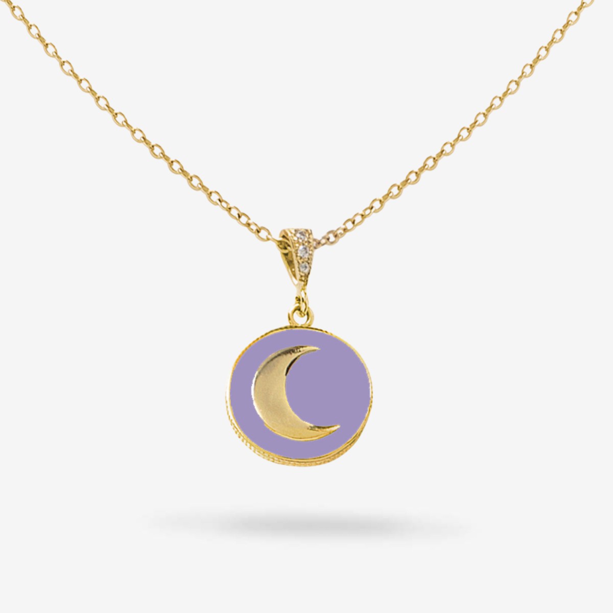 Gold Purple Bloom Cosmic Sparkle Necklace - Halsketten - 18k vergoldet