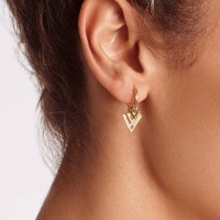 Vorschau: Triangle Charm - Creolen - 14k Gold