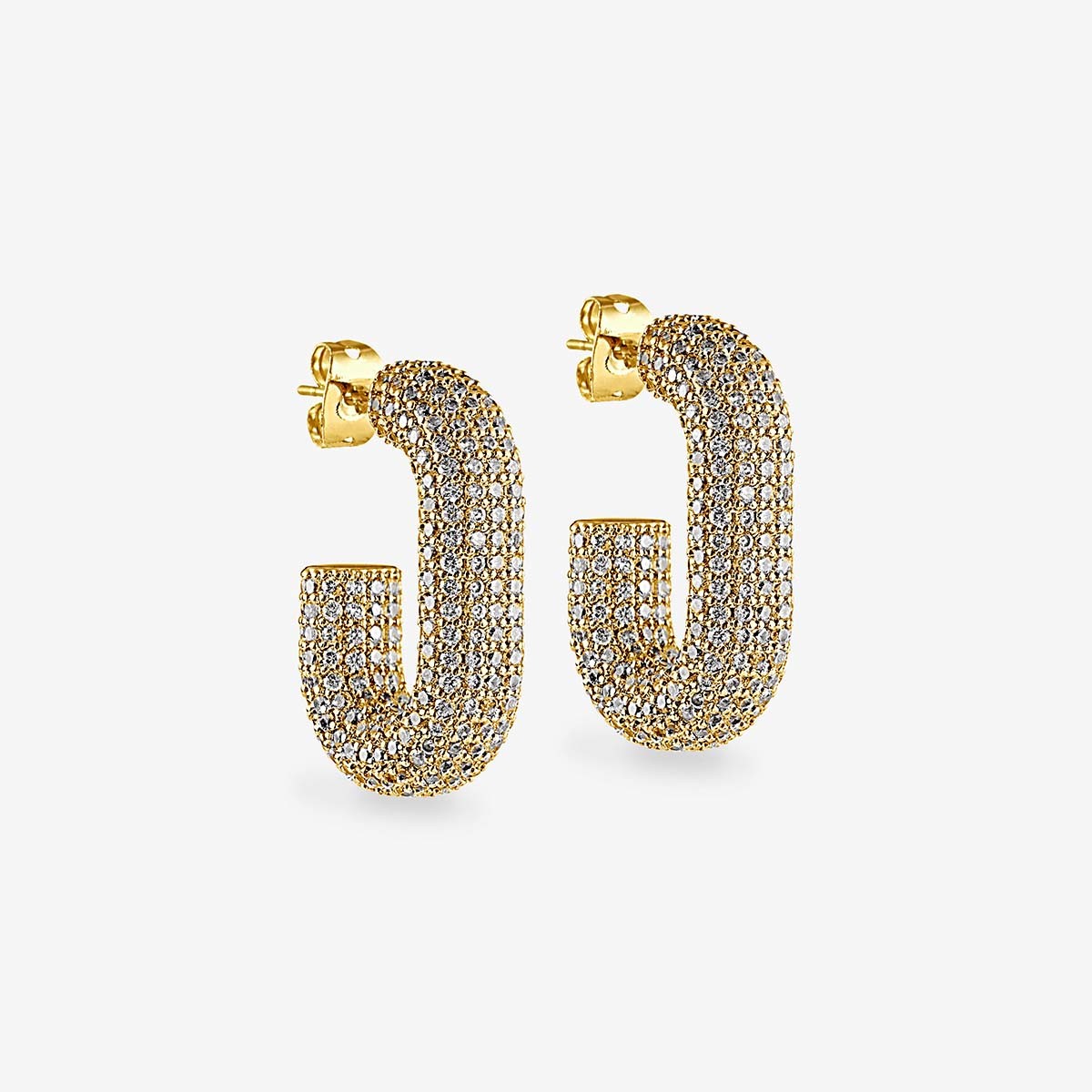 The Pave Bijou Loop Hoops - Creolen - 18k vergoldet