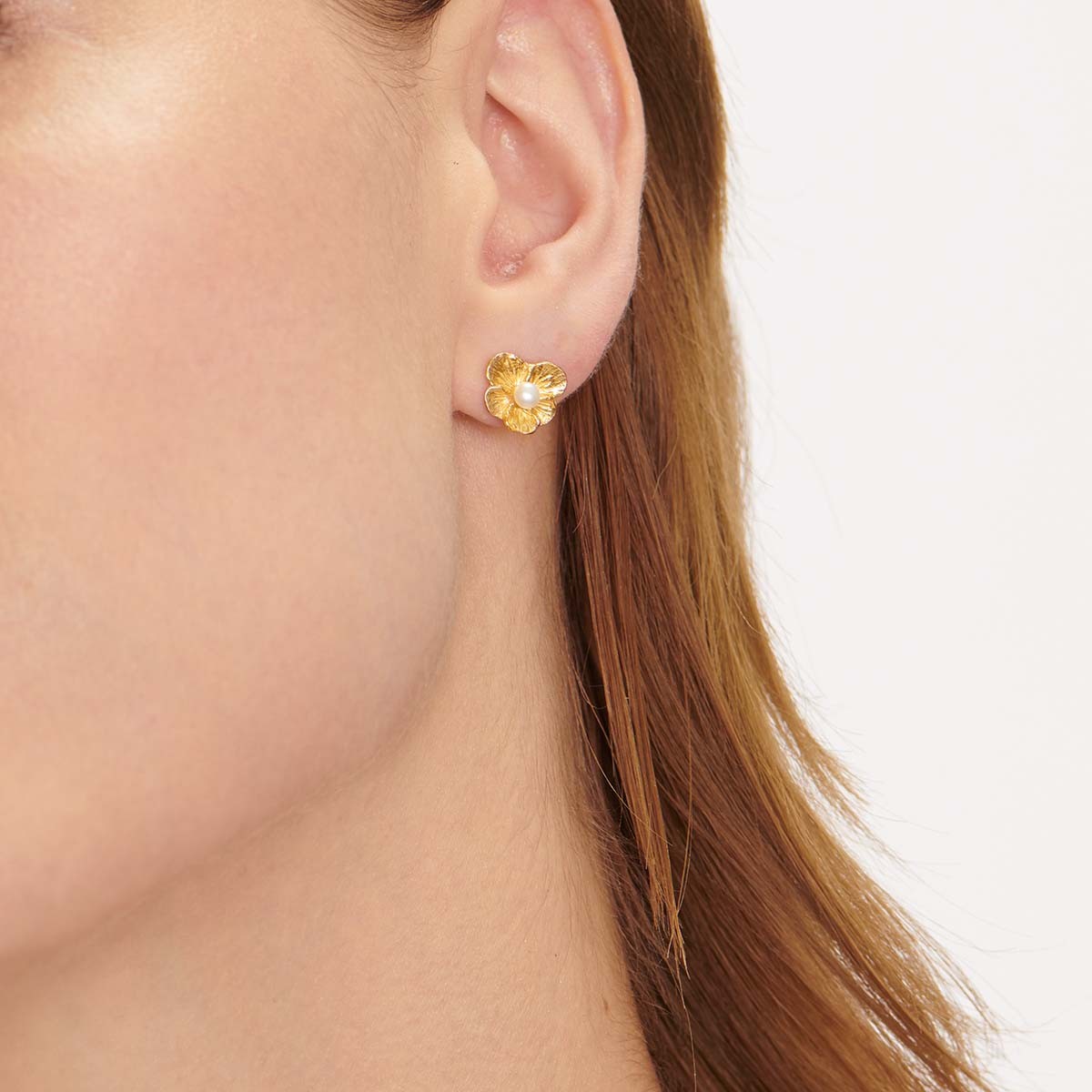 Pansy Pearl - Ohrstecker - 24k vergoldet