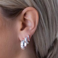 Vorschau: Maya Earrings Maxi Zirconia - Creolen - Silber