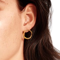 Vorschau: Curves Earrings Goldplated - Ohrstecker - 22k vergoldet
